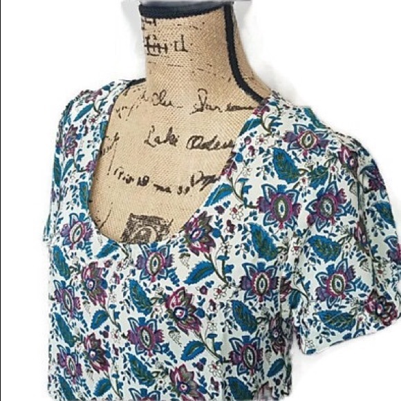 Anthropologie Tolani Silk Tunic Dress With Short Sleeves Size M - Picture 2 of 8